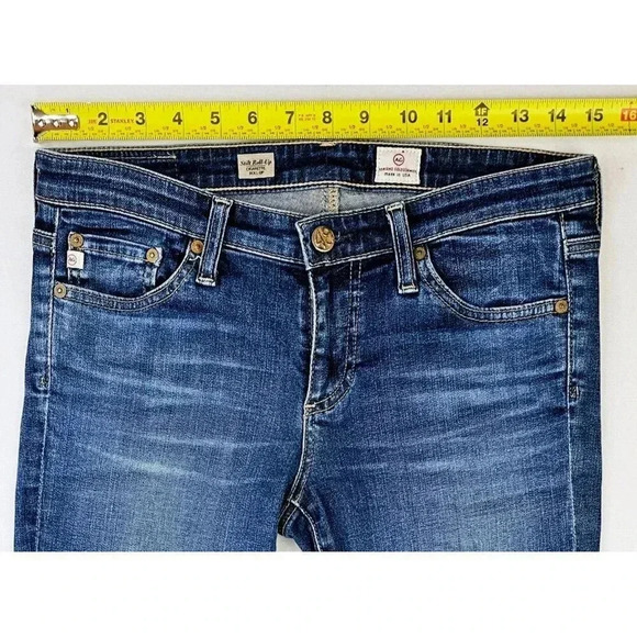 AG Adriano Goldschmied Size 28X26 Women Stilt Roll-Up Cigarette Blue Denim Jeans - Picture 2 of 13